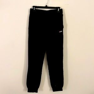 Fila for urban outfitters size small thick jogger black sweatpants tie size s